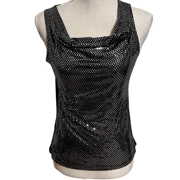 Forever Jade black embellished top, sz small - Picture 1 of 5